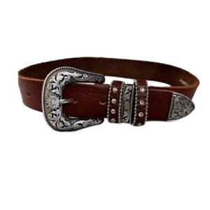 Girls belt silver western size 20